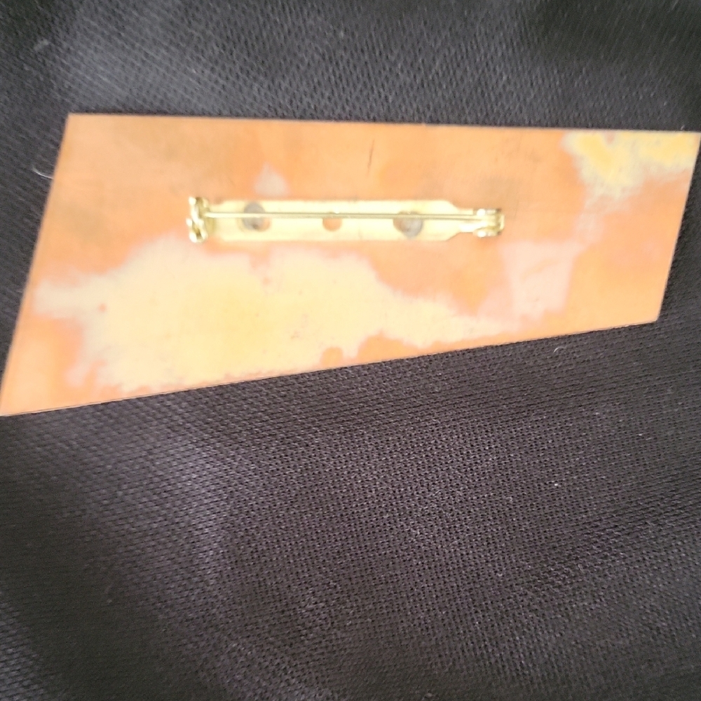 Abstract Multicolor Rectangular Art Pin - Picture 4 of 4